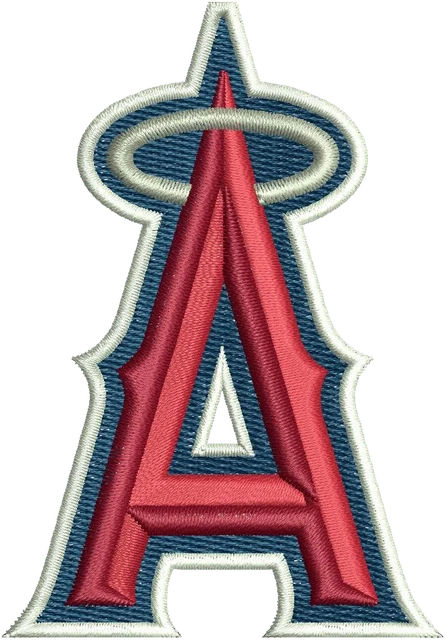 Los Angeles Angels Logo 2 Embroidery Design embroidery design shown stitched on fabric