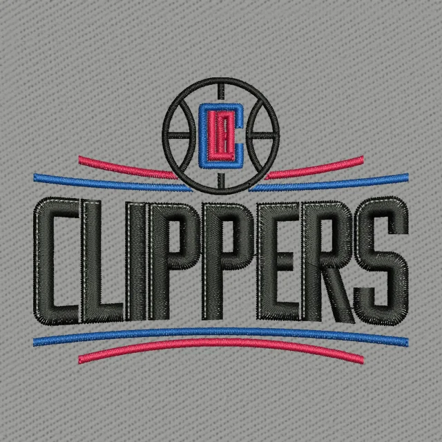 LA Clippers Basketball-Schriftlogo Stickdatei