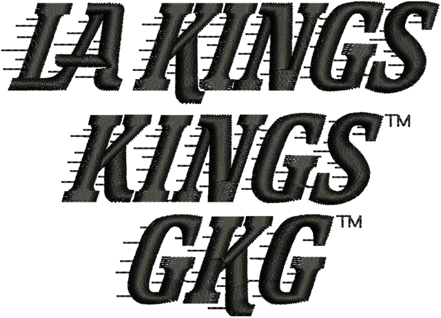 Los Angeles Kings Wordmark Logo Embroidery Design embroidery design shown stitched on fabric