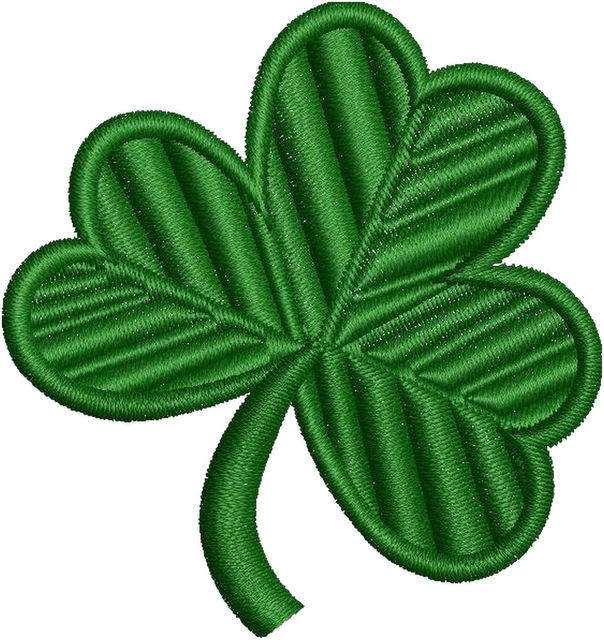 Lucky Shamrock Embroidery Design embroidery design shown stitched on fabric