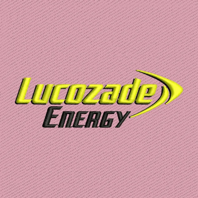 Lucozade Energy Yellow Black Wordmark Embroidery Design