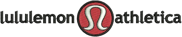 Diseño de bordado Lululemon Athletica logotipo sobre tela