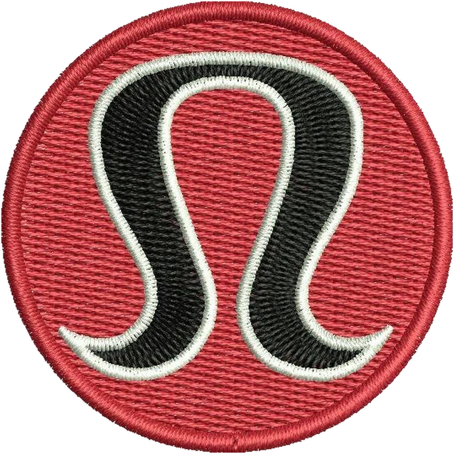 Lululemon Logo 2 Embroidery Design embroidery design shown stitched on fabric