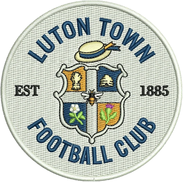 Stickdatei Luton Town Football Club Logo Stickdatei auf Stoff gestickt