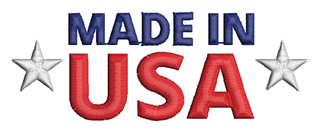 Stickdatei Made in Usa Stickdatei auf Stoff gestickt