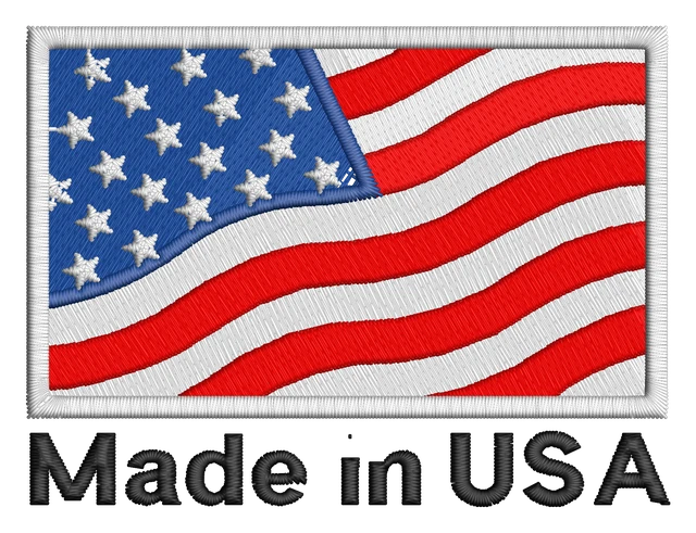 Motif de broderie Made In USA Flag brodé sur tissu