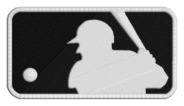 Stickdatei Major League Baseball Logo Stickdatei auf Stoff gestickt