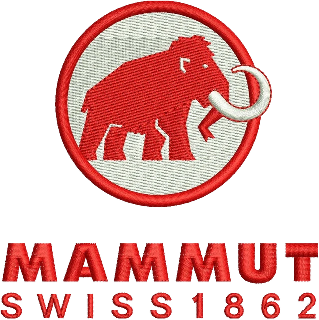 Motif de broderie Mammut Sports Group logo brodé sur tissu