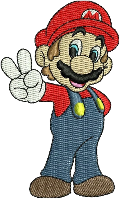 Ricamo Mario animato su tessuto