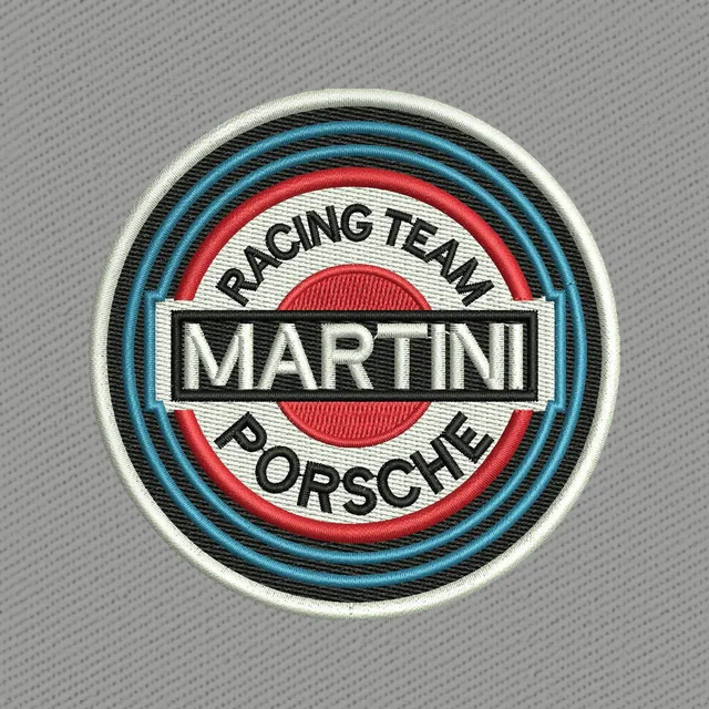 Martini Porsche Racing Team Logo Embroidery Design