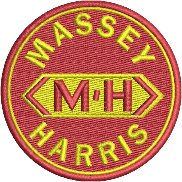 Stickdatei Massey Harris Logo Stickdatei auf Stoff gestickt