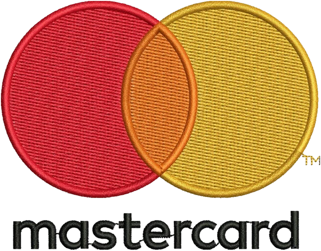 Mastercard Logo 2 Embroidery Design embroidery design shown stitched on fabric