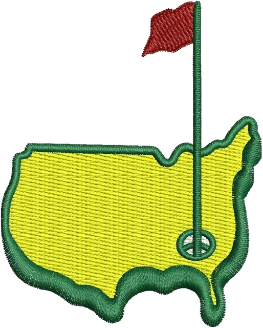 Stickdatei Masters Golf Logo 2 Stickdatei auf Stoff gestickt