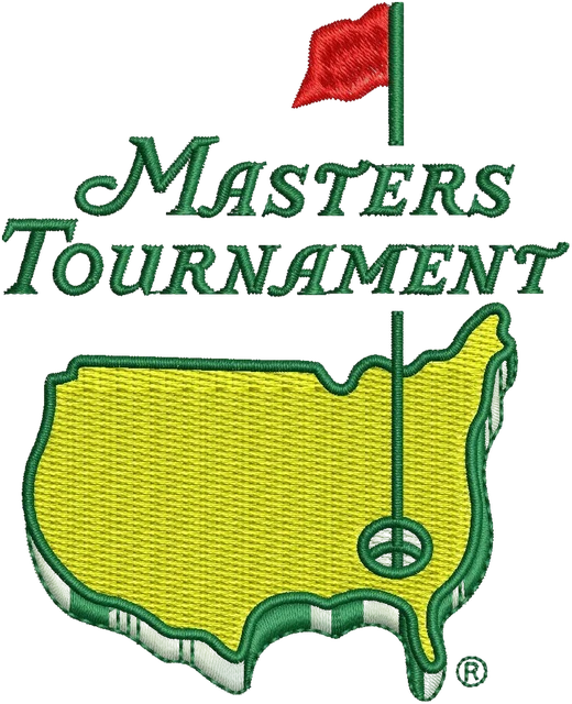 Diseño de bordado Masters Tournament logotipo sobre tela