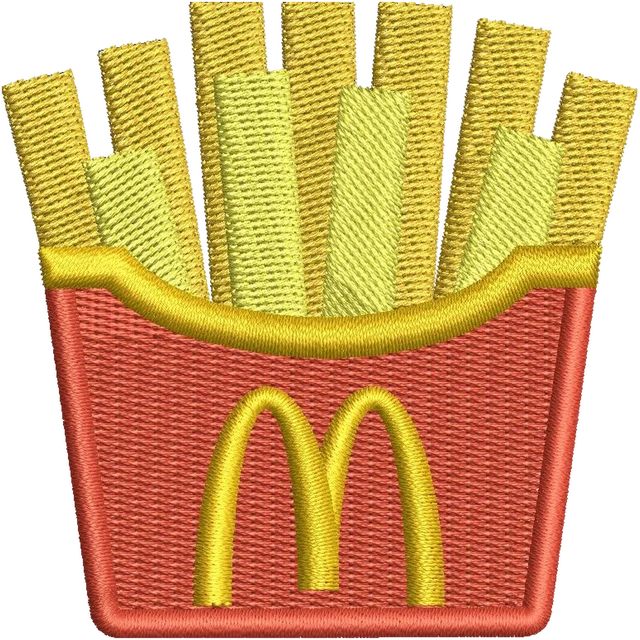 Motif de broderie McDonald's logo de frites brodé sur tissu