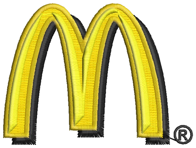 Motif de broderie Logo McDonald's brodé sur tissu