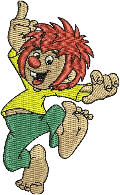 Meister Eder Und Sein Pumuckl 2 Embroidery Design embroidery design shown stitched on fabric