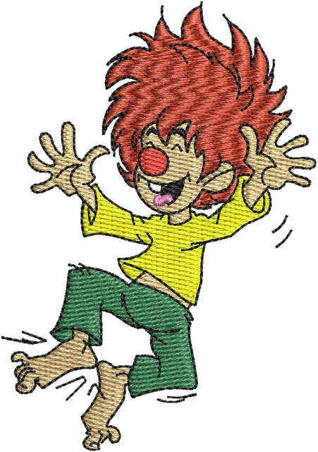 Meister Eder Und Sein Pumuckl 3 Embroidery Design embroidery design shown stitched on fabric