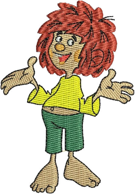 Meister Eder Und Sein Pumuckl 4 Embroidery Design embroidery design shown stitched on fabric