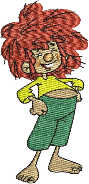 Meister Eder Und Sein Pumuckl 6 Embroidery Design embroidery design shown stitched on fabric