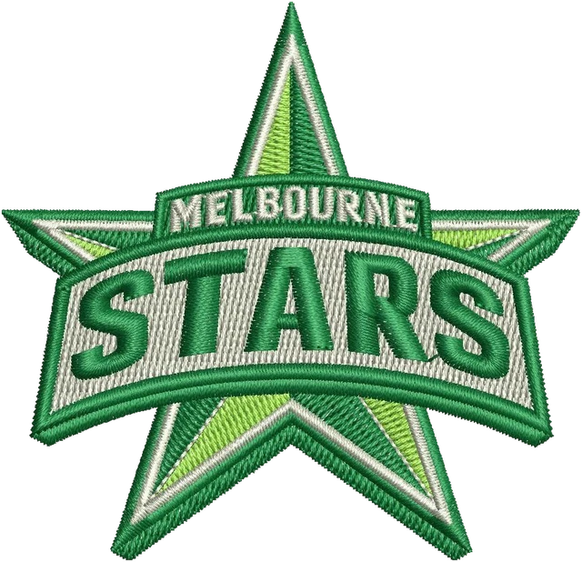 Stickdatei Melbourne Stars Cricket Team Logo Stickdatei auf Stoff gestickt