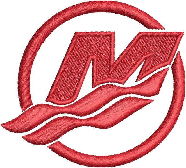 Motif de broderie Logo de bateau Mercury 4 brodé sur tissu