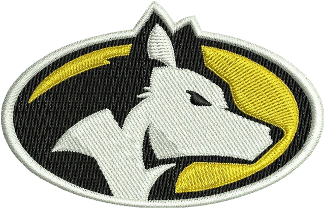 Stickdatei Michigan Tech Huskies Logo Stickdatei auf Stoff gestickt