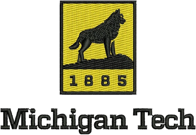Ricamo Logo Michigan Technological University su tessuto