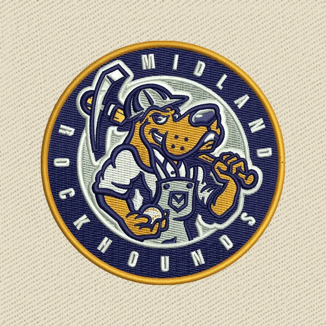 Midland RockHounds rundes Baseballlogo Stickdatei