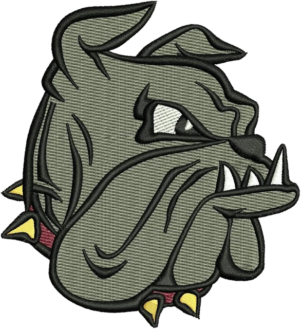 Minnesota Duluth Bulldogs Logo Embroidery Design embroidery design shown stitched on fabric