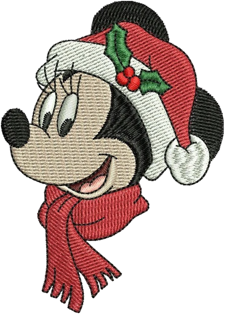 Minnie Mouse Christmas Embroidery Design embroidery design shown stitched on fabric