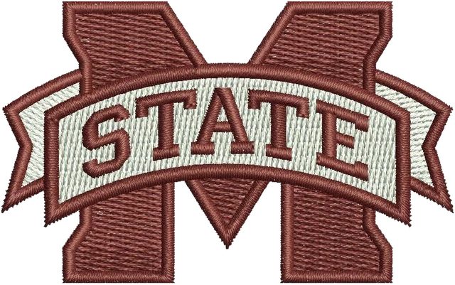 Motif de broderie Mississippi State University logo brodé sur tissu