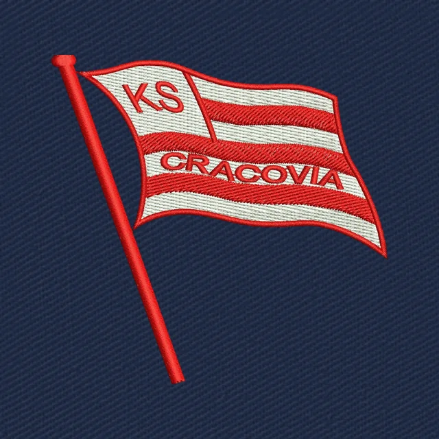 Motif de broderie KS Cracovia drapeau rouge et blanc