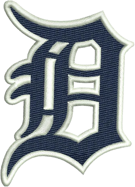 Diseño de bordado MLB Detroit Tigers logotipo sobre tela