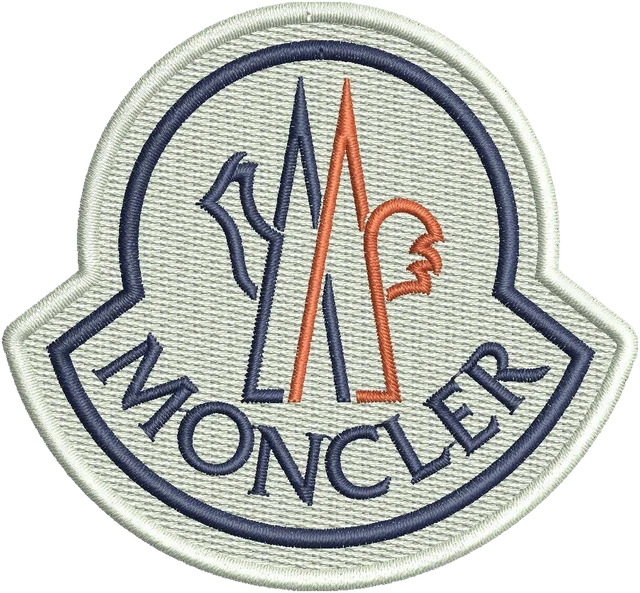 Moncler Logo 2 Embroidery Design embroidery design shown stitched on fabric