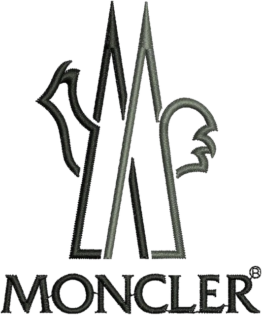Moncler Logo 3 Embroidery Design embroidery design shown stitched on fabric