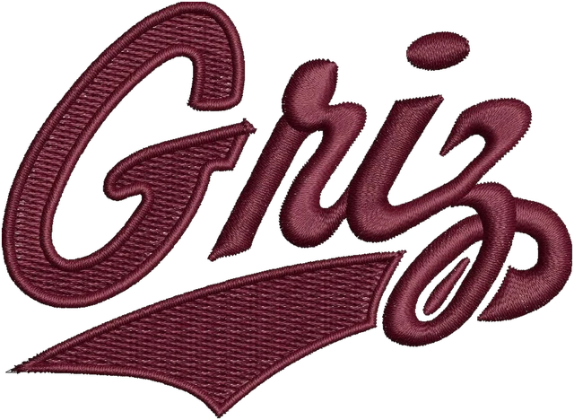 Stickdatei Montana Grizzlies Football Logo Stickdatei auf Stoff gestickt