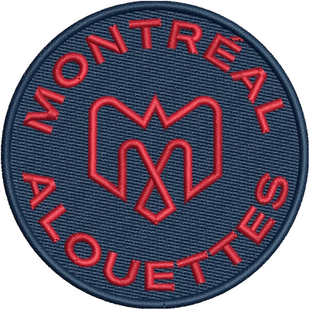 Diseño de bordado Montreal Alouettes logotipo sobre tela
