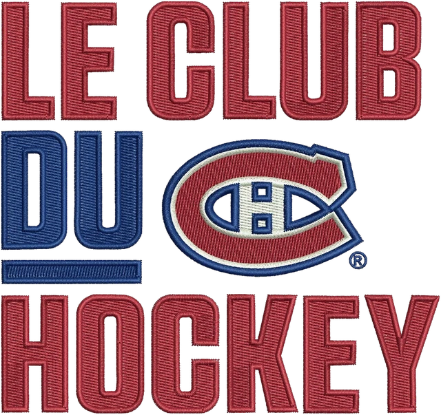 Ricamo Disegno da ricamo Montreal Canadiens Le Club Du Hockey logo su tessuto