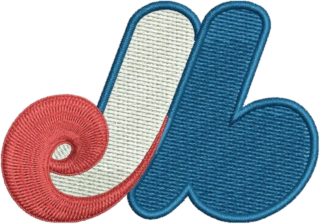 Montreal Expos Logo 2 Embroidery Design embroidery design shown stitched on fabric
