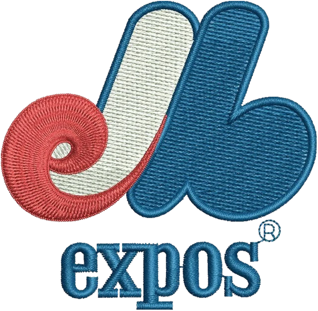 Diseño de bordado Montreal Expos logotipo sobre tela