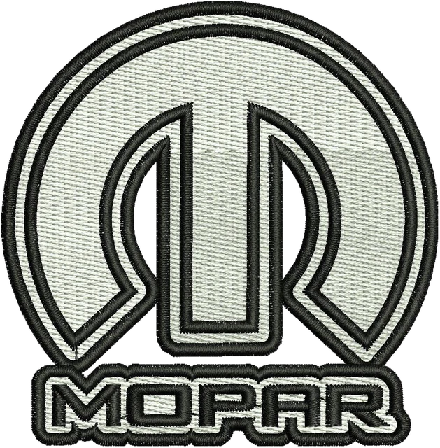 Mopar Logo 4 Embroidery Design embroidery design shown stitched on fabric