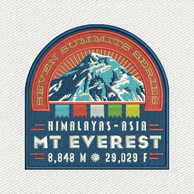 Motif de broderie écusson Seven Summits Mt Everest