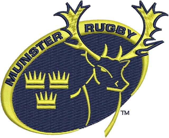 Motif de broderie Munster Rugby Football Club logo brodé sur tissu