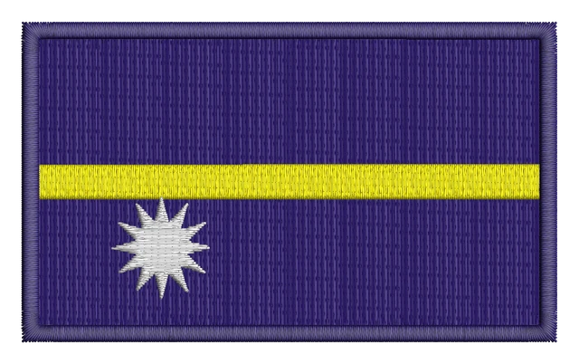 Diseño de bordado Nauru Bandera sobre tela