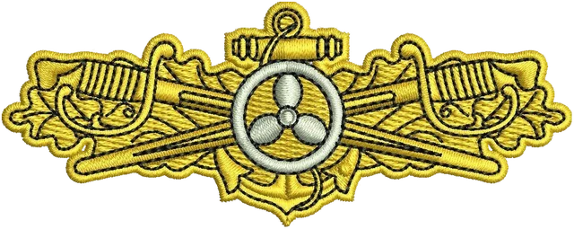 Ricamo Disegno da ricamo Navy Engineering Officer distintivo dorato su tessuto