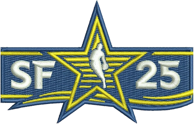 Stickdatei NBA All Star Game Logo Stickdatei auf Stoff gestickt