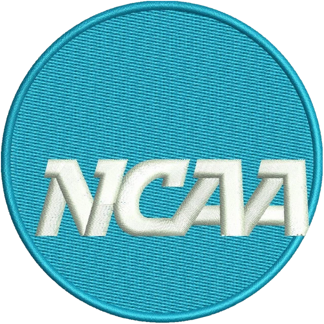 NCAA National Collegiate Athletic Association Logo Embroidery Design embroidery design shown stitched on fabric