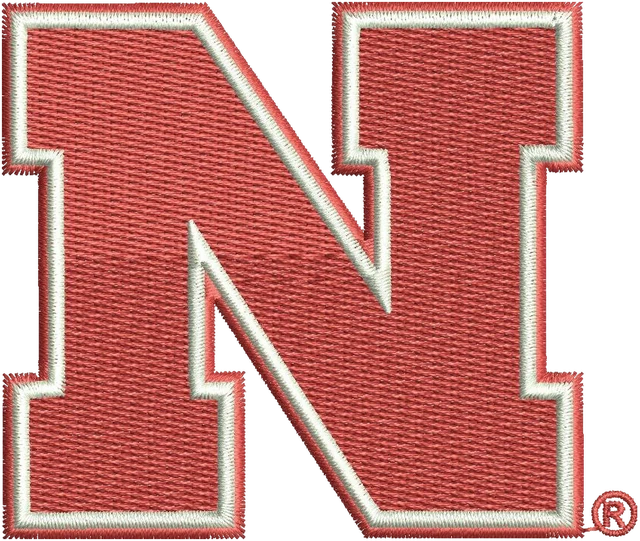 Ricamo Logo Nebraska Cornhuskers su tessuto