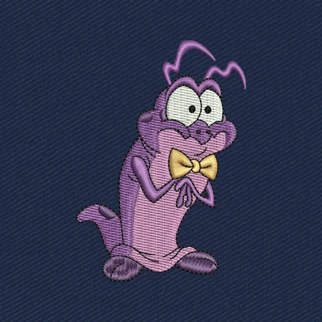 Diseño de bordado Nerdluck Bupkus personaje morado de Space Jam